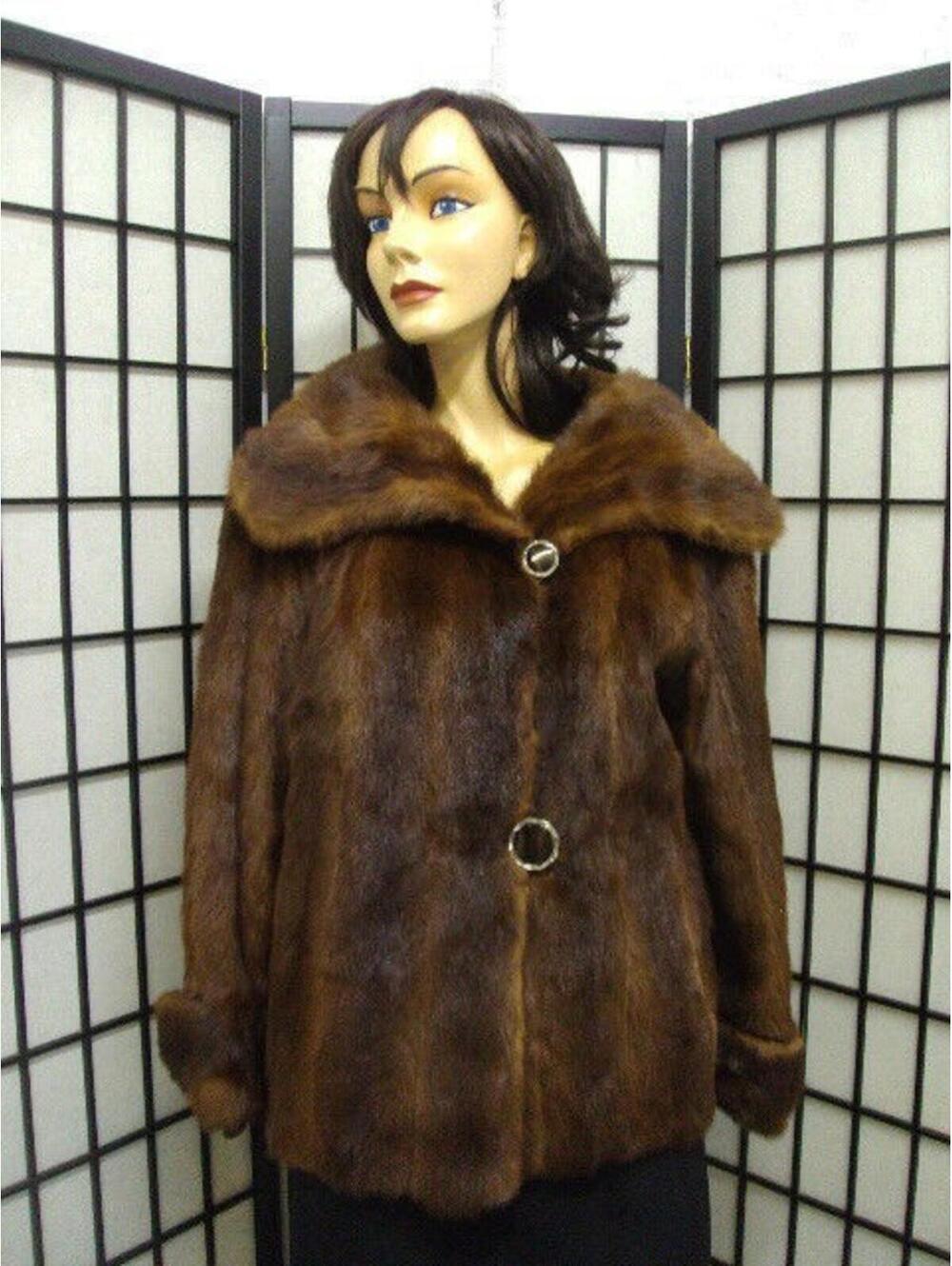 MINT CHINESE MINK FUR JACKET COAT WOMEN WOMAN SZ 8 MEIDUM